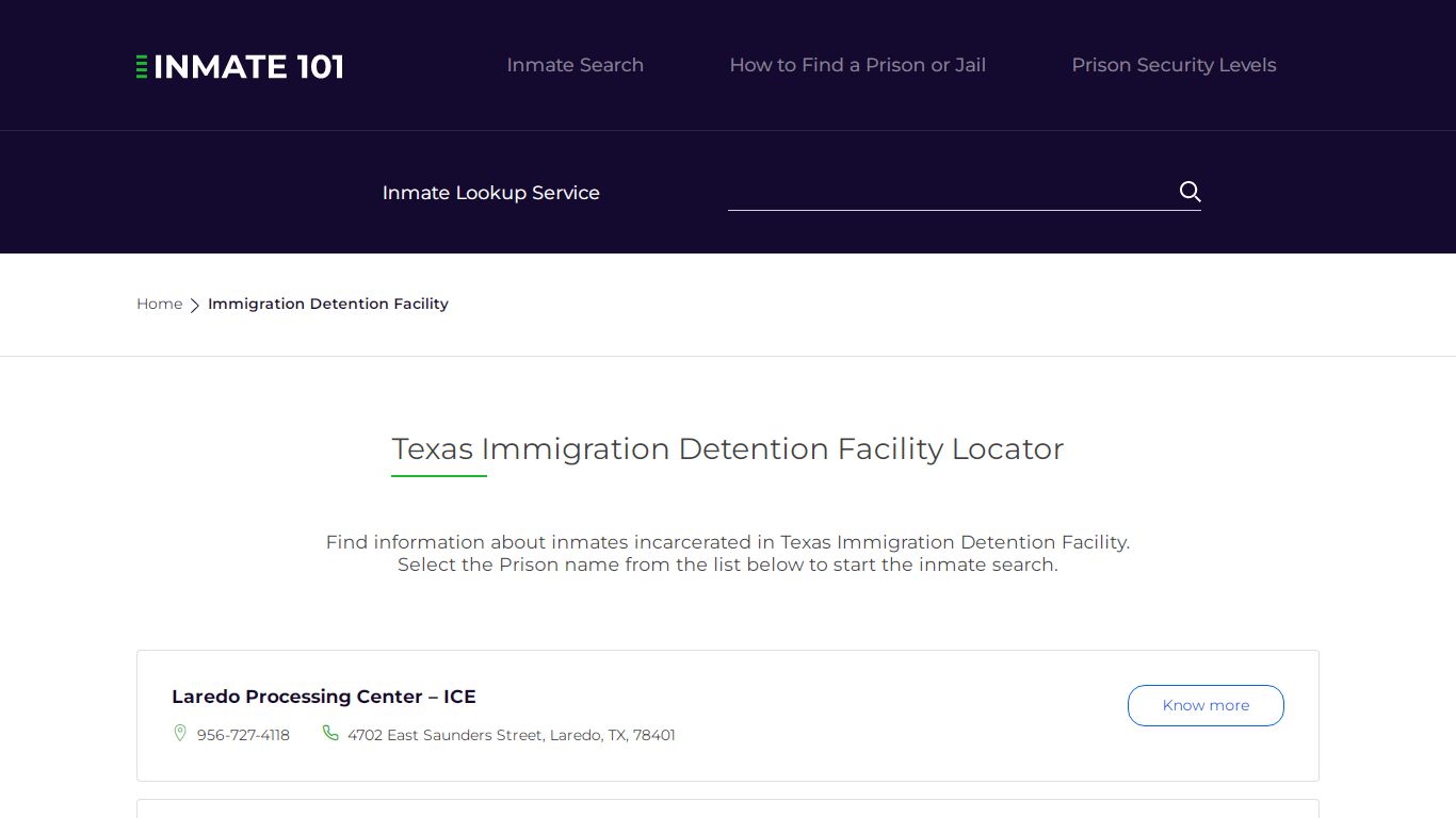 Texas Immigration Detention Facility Inmate Search | Free ...