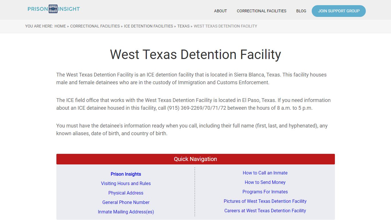 West Texas Detention Facility - Prison Insight