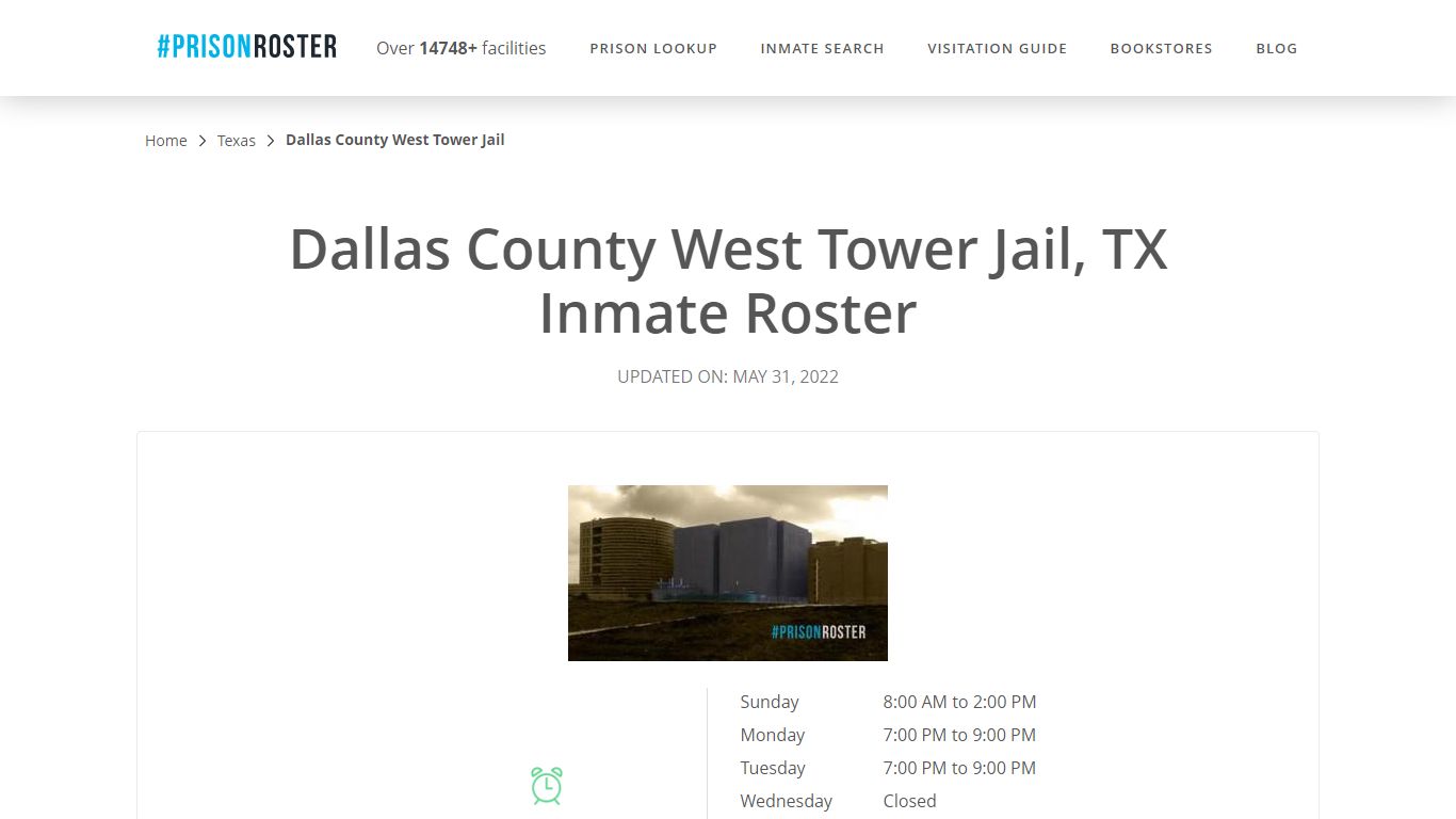 Dallas County West Tower Jail, TX Inmate Roster